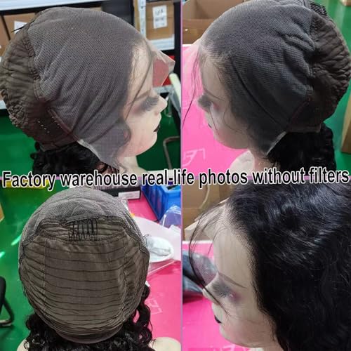 Lemoda 210% Density 13x6 Full Lace Frontal Virgin Human Hair Wigs 28Inch Water Wave 13x6 HD Lace Frontal Wigs Deep Wave Full 13x6 Lace Wigs Classic Hairstyle Wet and Wavy Wig Pre Plucked Hairline