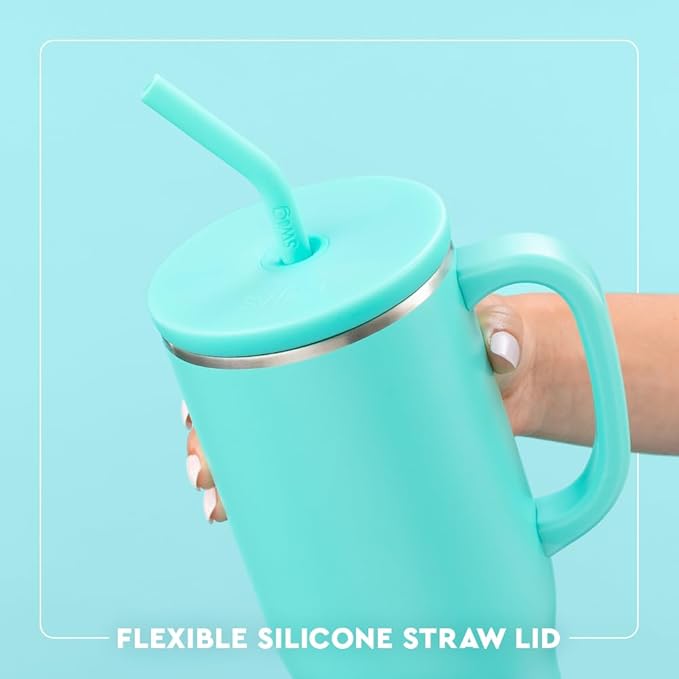 Swiglife 40oz Mega Mug, 40 oz Tumbler with Handle and Straw, Cup Holder Friendly, Dishwasher Safe, Stainless Steel Tumbler, Softball Gifts, Softball Water Bottle (Pitch Hit Run)