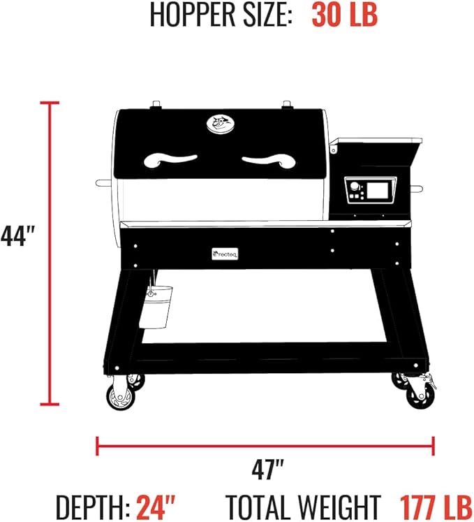 recteq Pellet Grill - Deck Boss 800, Pellet Smoker Grill, Wi-Fi-Enabled, Electric Pellet Grill, Deck Boss + BBQ Master Bundle