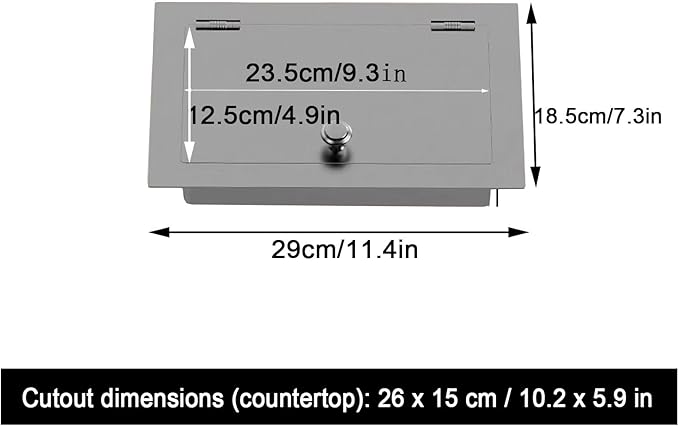 304 Stainless Steel Bin Cover, Countertop Trash can Lid, with a Central Pivot, the Lid can be Lifted, for Kitchen Cabinet, Bar & Bathroom(Silver)