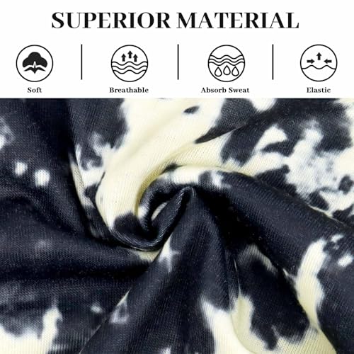 Wide Headbands for Women Knotted No Slip Head Bands Soft Turban Headband Hair Accessories Boho African Solid Color Head Wraps for Women Yoga Workout Pack of 6