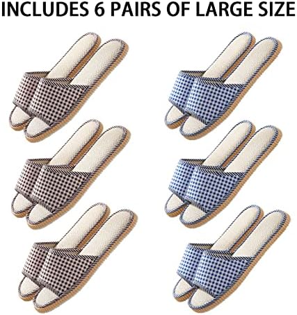 10 Pairs Washable House Slippers for Guests,Disposable Slippers for Guests,Breathable Open Toe Indoor Slipper,Spa Slipper for Guests,Home,Bedroom,Hotel,Travel,Unisex Universal Size(6 Large Size+4