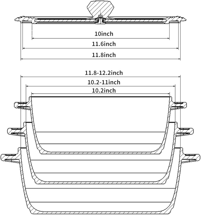 Tempered Strainer Lid for Stockpot Pot Pasta Soup Pot with Heat Resistant Silicone Rim Glass Universal Pan Lids Pour Spout Water Oil Microwave Safe Fit 6.5-7-7.5-8 inch and 10-10.5-11-11.5-12 inch
