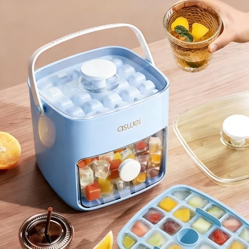 Ice Cube Tray with Lid and Bin+ Mini Ice Cube Trays with Lids