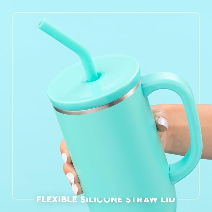 Swig Life 30oz Mega Mug, 30 oz Tumbler with Handle and Straw, Cup Holder Friendly, Dishwasher Safe, Extra Large Insulated Tumbler, Stainless Steel Water Bottle (Garden Party)