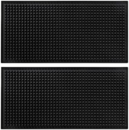 12"x6" PVC Bar Service Mat, Non-Slip Petite Cocktail and Coffee Service Mat for Countertop, Home Bar, Kitchen, Restaurant (Pack of 2)