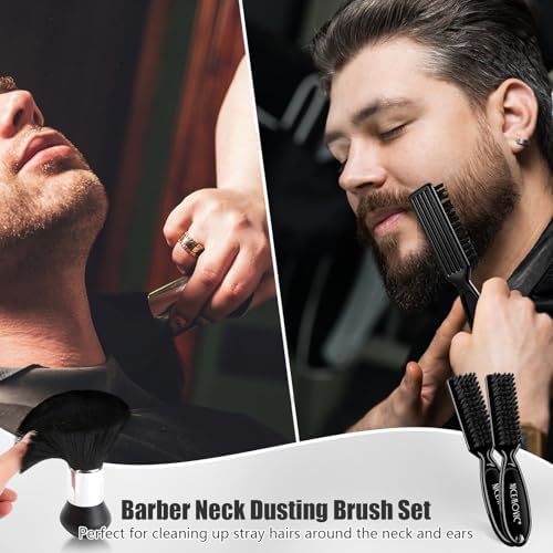 NICEMOVIC 10 in 1 Hair Cutting Barber Cape with Neck Duster Brush Barber Brush Neck Strips Hair Combs Hair Clips, Professional Barber Accessories Cleaning Supplies for Salon Haircut Styling