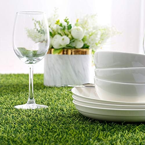 Farochy Artificial Grass Table Runners - Synthetic Grass Table Runner for Wedding Party, Birthday, Banquet, Baby Shower, Home Decorations (14 x 48 inches)