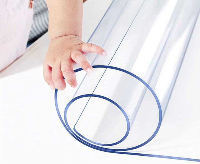 Wadrac Clear Table Protector Plastic Table Cloths PVC Night Stand Table Cover Mat Office Desk Mat Shelf Surface Protection Crystal Children Painting Cover Pad Transprent Rectangular 36x40 inch