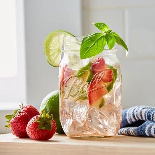 Ball Regular Mouth Glass Mason Jars with Lids and Bands, Used for Canning (Pint, 16 Ounce (Pack of 6))