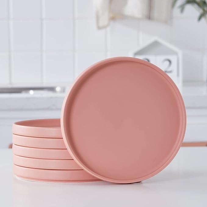 Stone lain Stella Salad Plate 6-Piece Set, Round, Porcelain, Terracotta