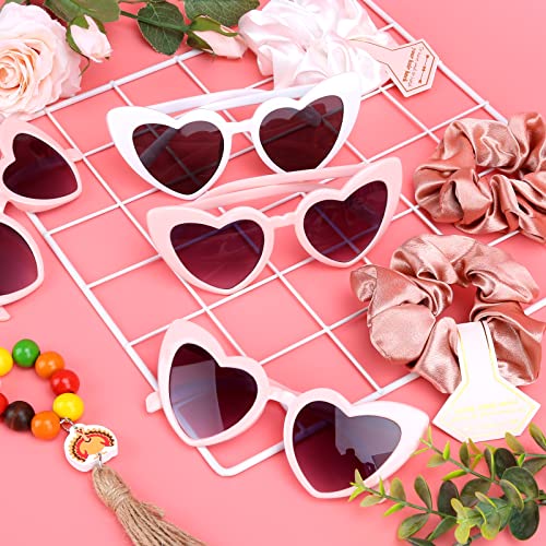 Satin Bridesmaid Scrunchies Bachelorette Hair Ties Set of 12 sunglasses Bridal Shower No Damage Hairties ideas Gift for Wedding Party Favors Bridesmaid Proposal Gifts (White&Sage Green)