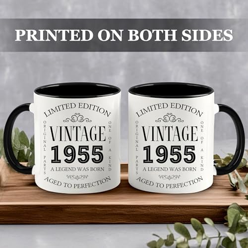 70th Birthday Gifts for Men, Women - 70 Years Old Birthday Decorations - 1955 Vintage Coffee Mug - 70 Year Old Mug - 70th Bday Gifts Ideas - Happy 70th Party Decorations - 70 Present for Men