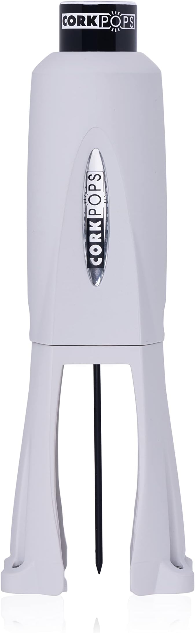 Cork Pops Legacy Wine Opener Built-in 4-Blade Foil Cutter Safe Cork Removal, Effortless Push Button Use, Needle Guard for Safety, Low-Pressure Cartridge Opens Up To 60 (Gray, With 1 Cartridge)