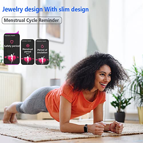 FITVII Slim Fitness Tracker with Blood Oxygen, Blood Pressure, 24/7 Heart Rate and Sleep Tracking, IP68 Waterproof Activity Trackers and Smart Watches with Step Tracker, Pedometer for Women