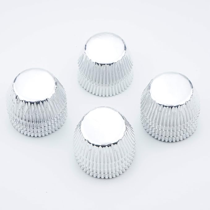 Gifbera Mini Foil Baking Cups Silver, 300-Count Bright Foil Paper Silver Cupcake Liners Mini Size