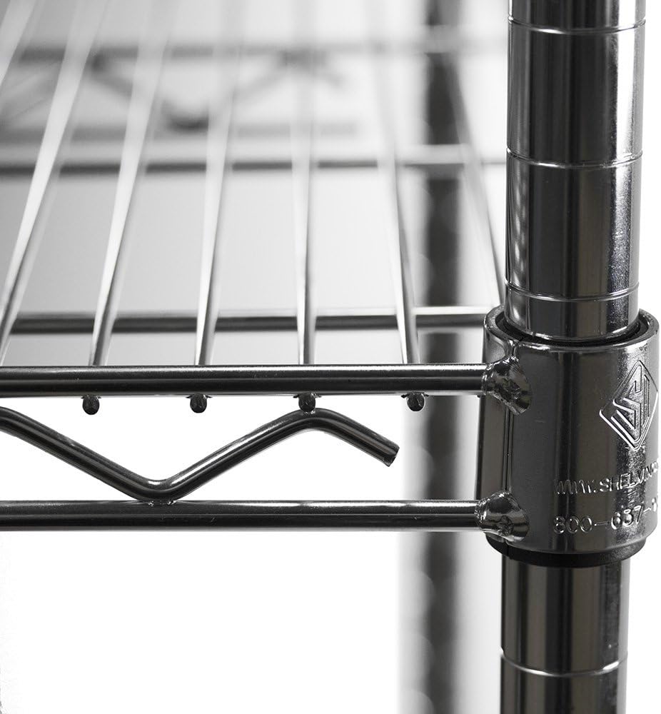 Shelving Inc. 8" d x 12" w Chrome Wire Shelving with 3 Tier Shelves, Weight Capacity 800lbs Per Shelf