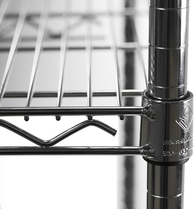 Shelving Inc. 14" d x 24" w Chrome Wire Shelving with 2 Tier Shelves, Weight Capacity 800lbs Per Shelf
