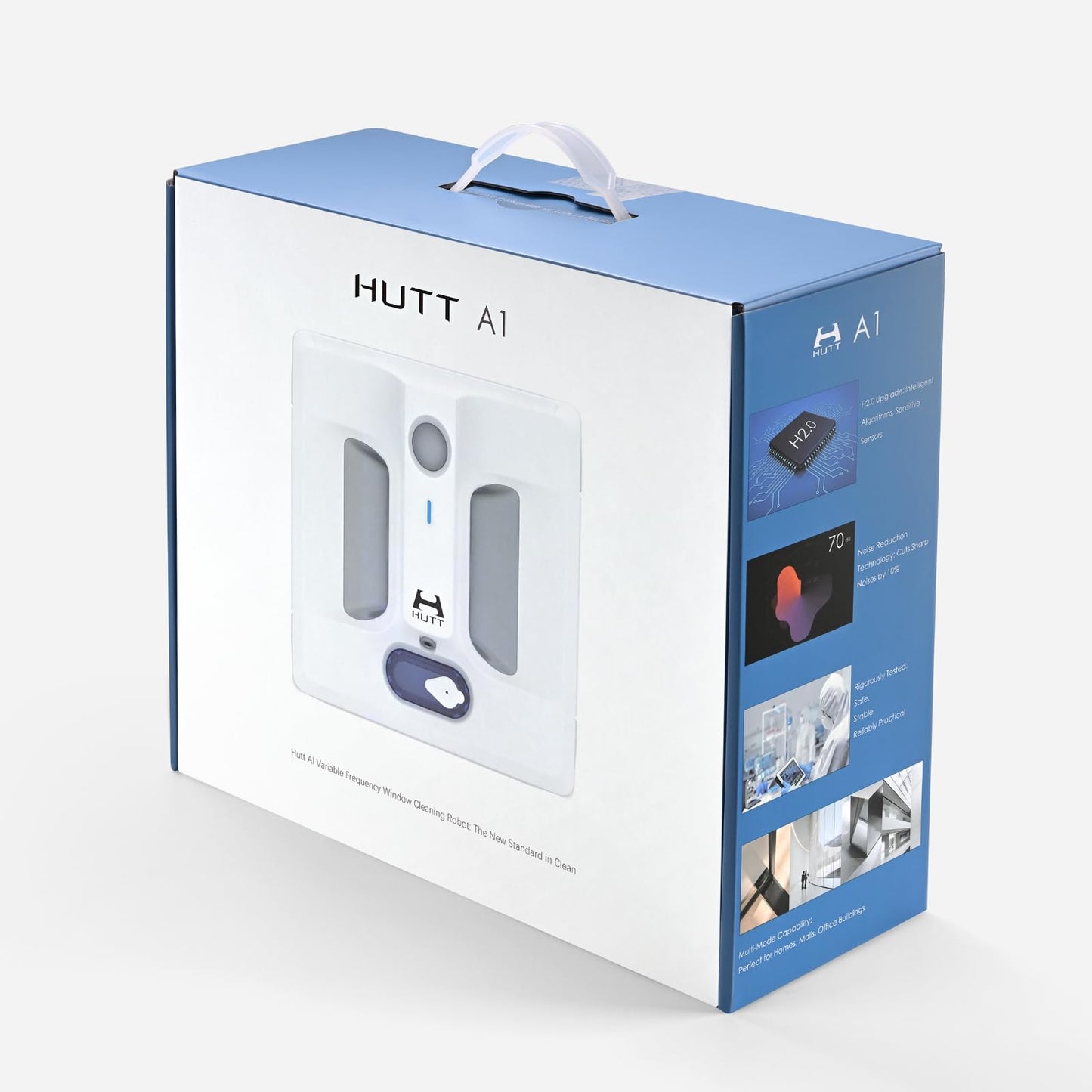 HUTT Auto Window Cleaning Robot A1, Upgraded 4 Water Spray & 6000PA High Suction Power Window Cleaner with Laser Sensor Detection, Perfect for High-Rise Windows, Tiles and Glass