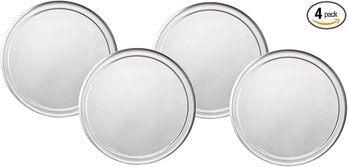 American Metalcraft TP18 TP Series 18-Gauge Aluminum Pizza Pan, Standard Weight, Wide Rim, 18-Inch,Silver (Pack of 4)
