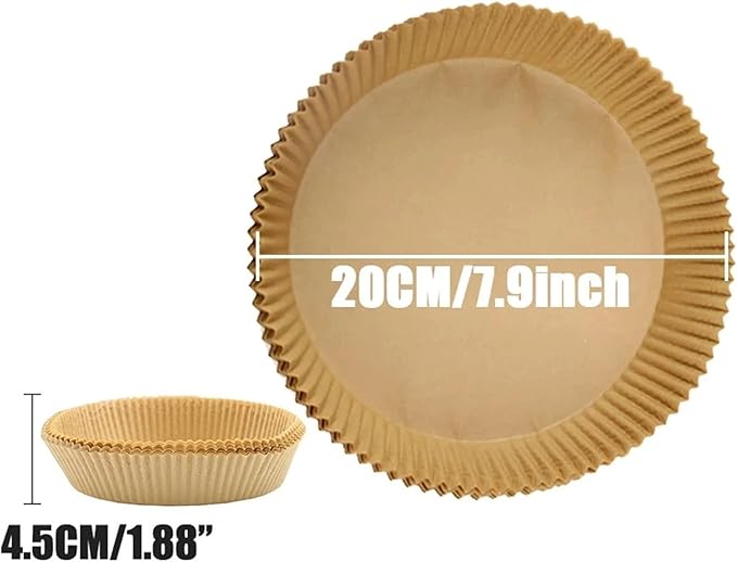 Large Air Fryer Disposable Paper Liners Nonstick 23cm Oven Airfryer Parchment Baking Paper ，Compatible For Ninja，Compatible For COSORI ，Grill Cooking Basket(20cm round,300 Pcs)