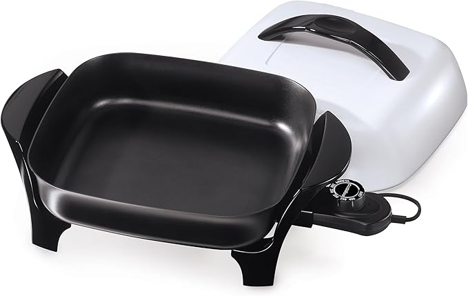 Presto 06620 11-Inch Electric Skillet,Black/White