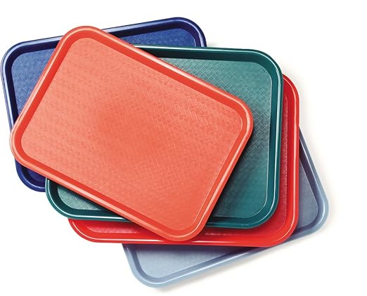 Carlisle FoodService Products CT121661 Café Standard Cafeteria / Fast Food Tray, 12" x 16", Burgundy