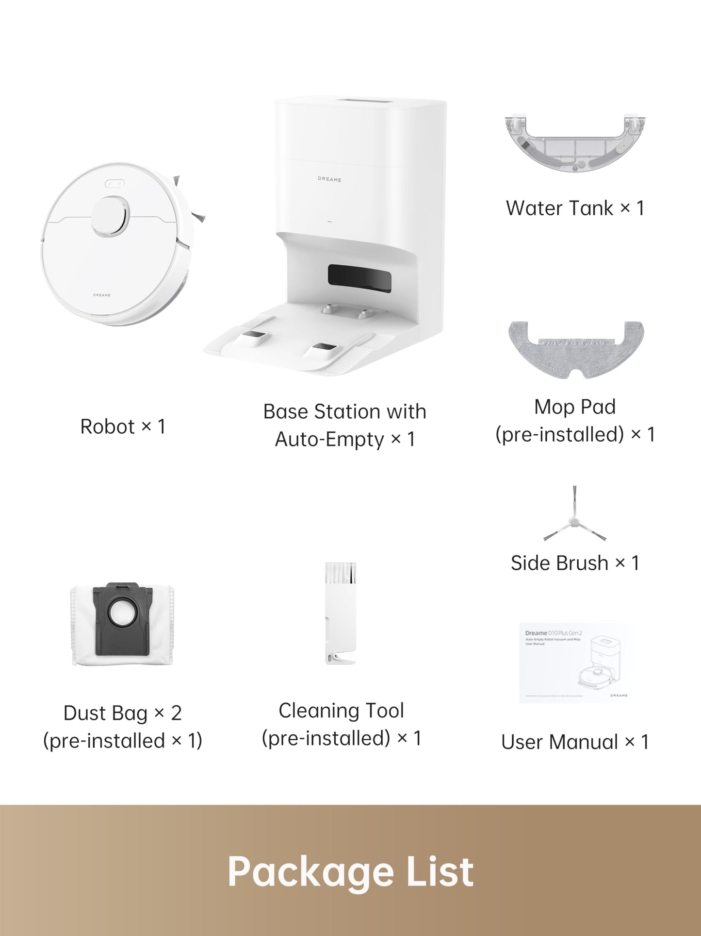 DREAME D10 Plus Gen 2 Robot Vacuum and Mop with Self Emptying Base for 90 Days of Cleaning, 6000 Pa Suction and LiDAR Navigation, Obstacle Avoidance, Wi-Fi Connected