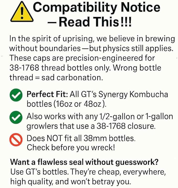 Kombucha.com Carbo-Caps: The Swingtop Slayer and Ultimate Carbonation System for Craft Beer & Kombucha Home Brewing. Viva La Revolución! (65 psi (High Carbonation), 12 Carbo-Caps + PRVs)