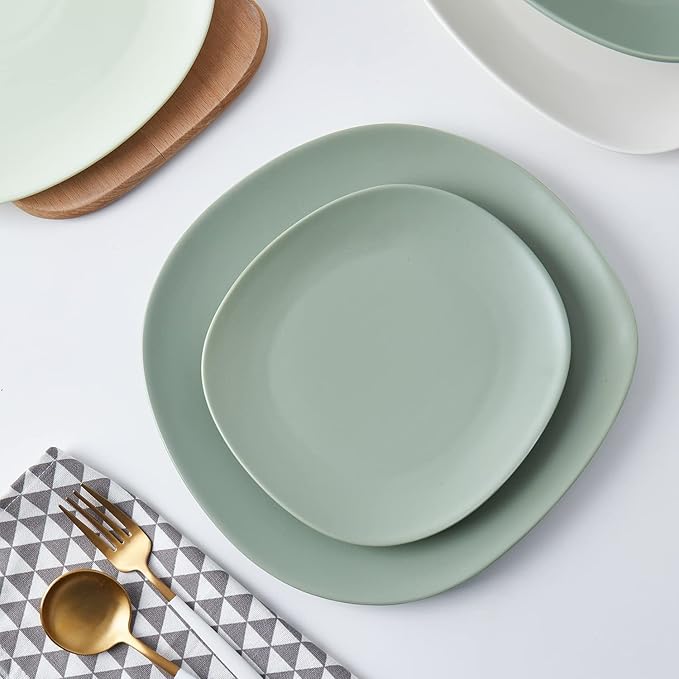 Stone lain Delilah Salad Plate 6-Piece Dish Set, Porcelain, Honeydew, 6 Salad Plates