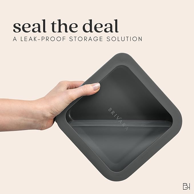 Ceramic Coated Glass Food Storage Container | No PTFE, PFOA, PFAS, and BPA | Reusable Non Toxic Meal Prep Container with Glass Lid | Easy To Store | 6 Piece Food Prep [Onyx]