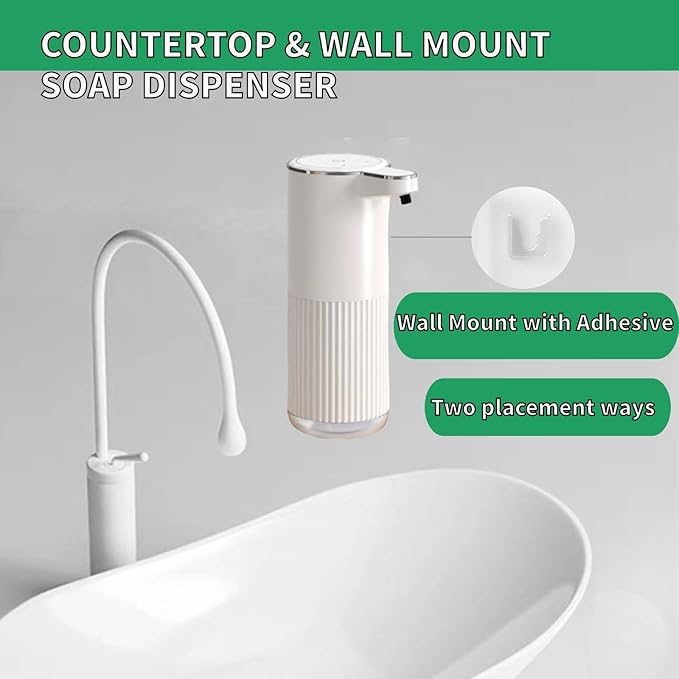 Automatic Soap Dispenser, Touchless Foaming Soap Dispenser Bathroom,Upgrade Hand & Dish Electric Dispenser 4-Level Adjustable Waterproof Wall Mount Kitchen Auto Soap Pump for Thin & Thick Liquid