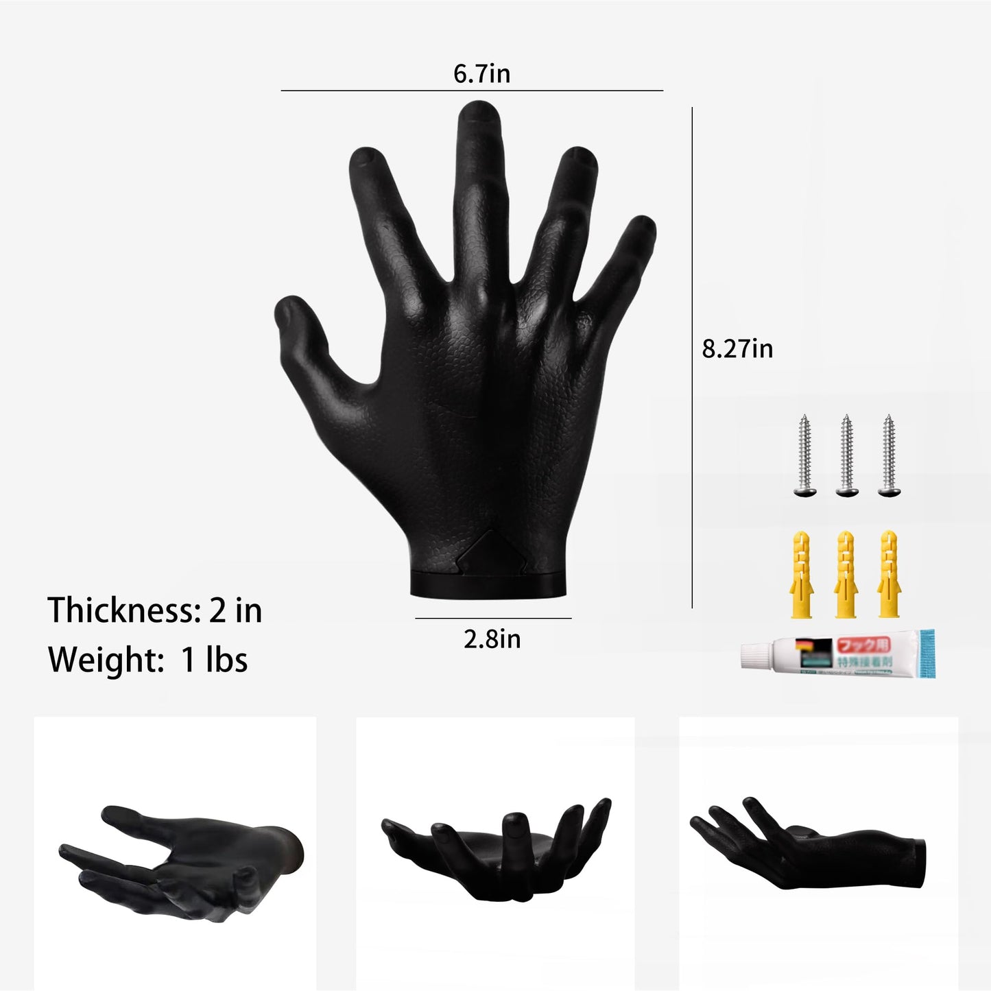 Basketball Holder, Hand Sculpture Ball Holder Wall Mount Art Decor Stand Basketball Storage Rack Organizer Display Case Man Cave for Football Soccer Gifts for Him Men Boys Gamers (White Ball Holder)