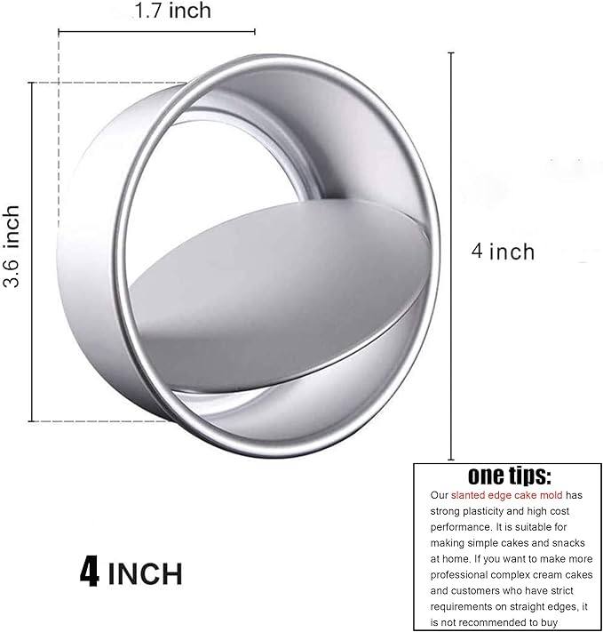 EXGOX 2 Pack 4-Inch Non-Stick Deep Aluminum Round Cake Pan with Removable Bottom for Wedding/Birthday/Christmas Cake Baking Round Cake Tin Set with Loose Base (4 inch)