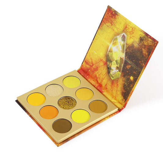 docolor Eyeshadow Palette 9 Colors Yellow Eyeshadow Gemstone Shadow Palette Highly Pigmented Mattes Shimmers Naked Smokey Glitter Cream Colorful Powder Blendable Long Lasting Waterproof Makeup Palette