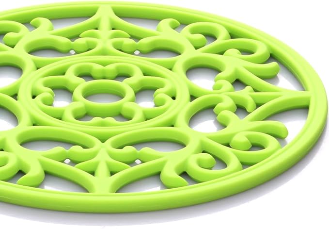 ME.FAN Trivets for Dishes/Pots/Pans, 3 Pcs Silicone Mats, Flexible/Durable/Non Slip Hot Pads to Protect Table and Counter Top (Blue)
