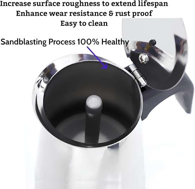 Stainless Steel Moka Pot Espresso Maker,Stovetop Moka Pot, Percolator Coffee Pot,Italian Coffee Maker,Cuban Café Brewing,Greca Coffee Maker (6 CUP)
