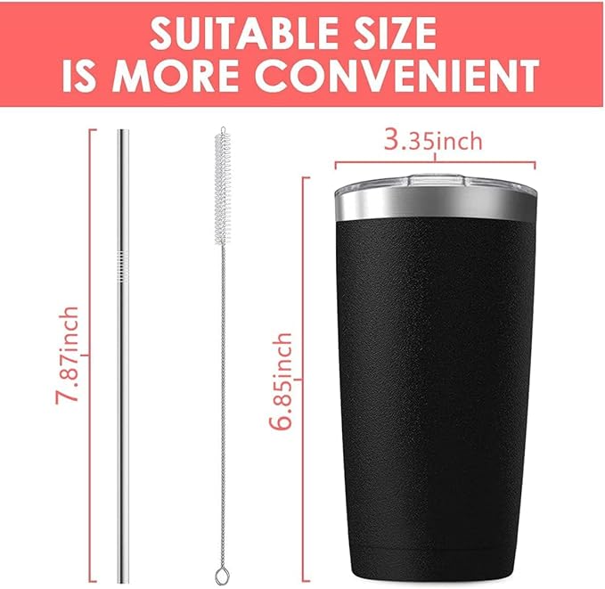 12 pack 20 oz Stainless Steel Insulated Tumbler with Straw and Lid, Double Wall Travel Coffee Mug Vacuum Insulated Bulk Tumbler, Suitable for Vehicle Cup Holders （Assorted Colors）