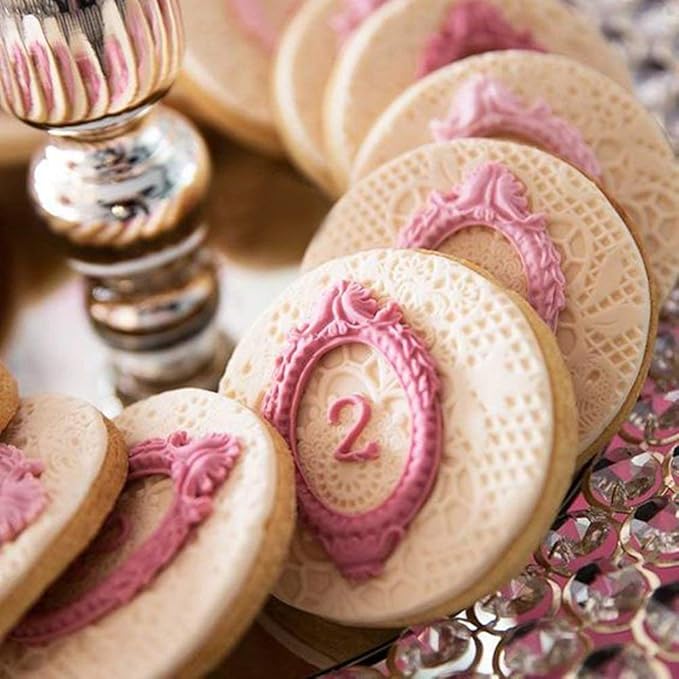 Sakolla Photo Frame Silicone Mold - 3 Pack Picture Fondant Candy Chocolate Molds Cake Decorating, Sugar, Gum Paste, Chocolate, Cookies, Resin, Polymer Clay - Pink