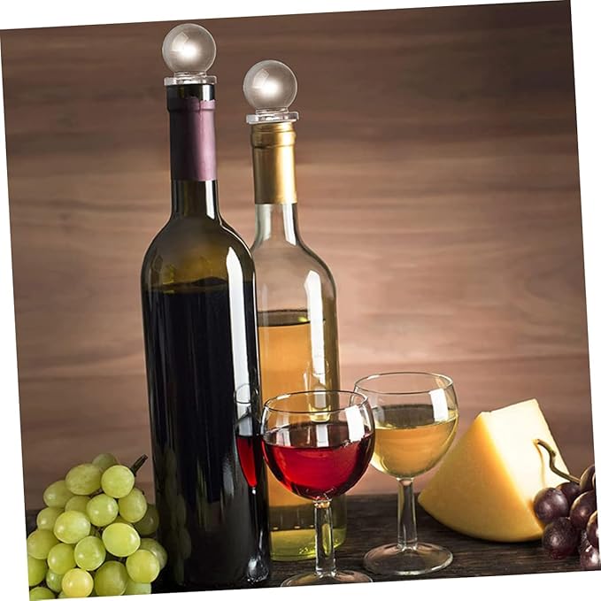 Mobestech 24pcs Glass Ball Wine Stopper Decorative Ball Stoppers for Bottle Sturdy Silicone Glass Multi-purpose for Wine Perfume Oil