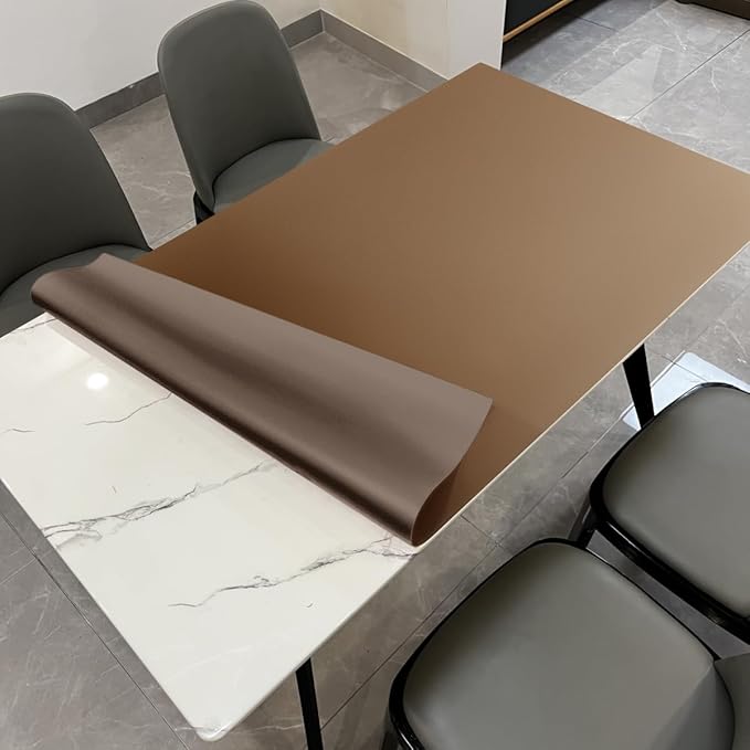 Table Pad Protector for Dining Room Table - Can Be Used On Both Sides Waterproof and Easy to Clean Good Flatness Used for Dining Table(Mud Color+Champagne Gold 54x72)