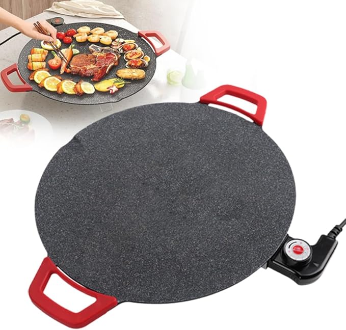 Indoor Smokeless Electric Grill Griddle, Nonstick Tabletop Grill for Indoor Cooking, Steaks Burgers Pancakes BBQ, Compact Easy Clean Design (16in)