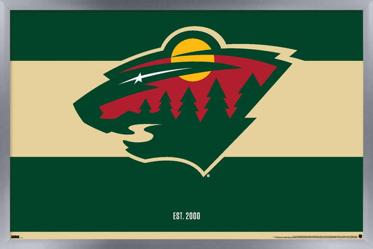 Trends International NHL Minnesota Wild - Logo 21 Wall Poster, 14.725" x 22.375", Silver Framed Version