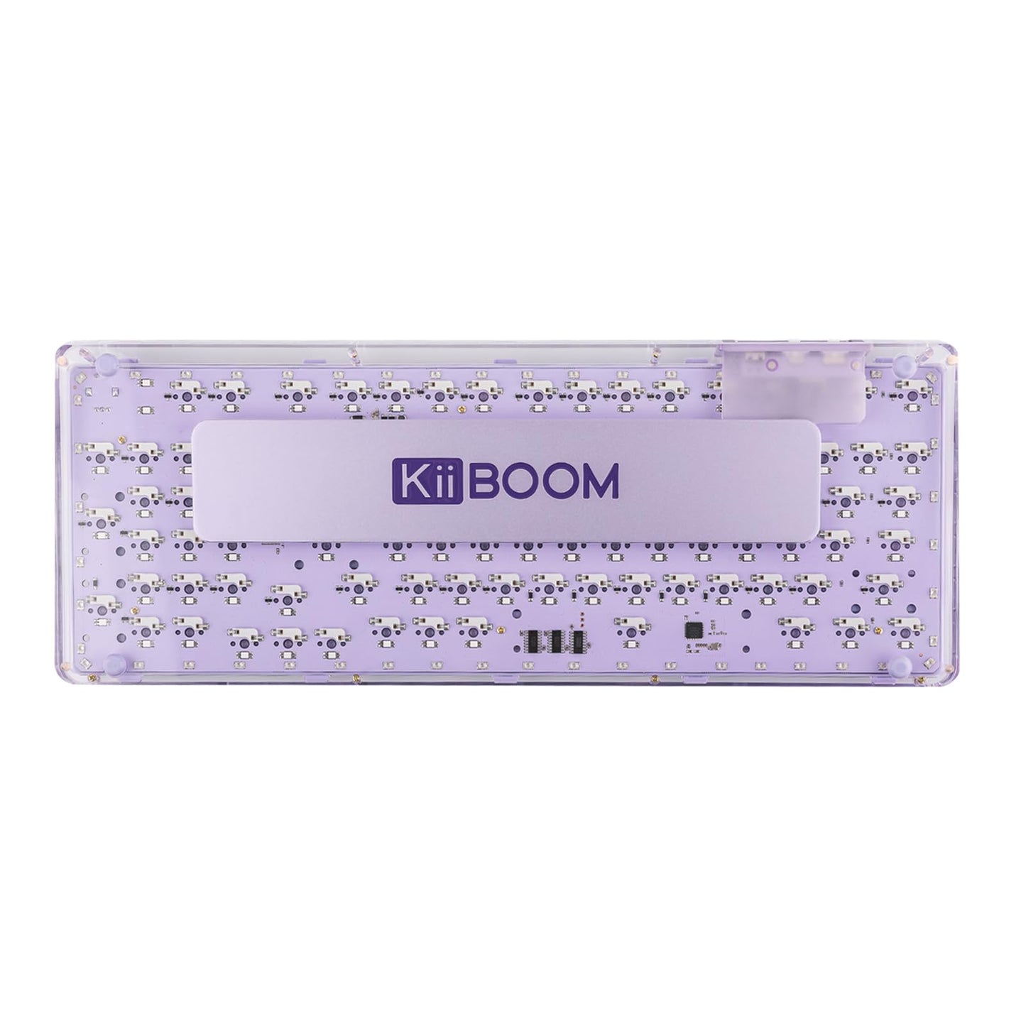 KiiBoom Phantom 98 Hot Swappable Crystal Gasket-Mounted Mechanical Keyboard, Triple Mode NKRO Gaming Keyboard with South-Facing RGB, Clear Keycaps, 8000mAh Battery for Win/Mac (Purple)