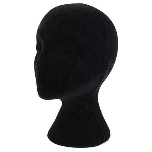 Foam Mannequin,Female Head Model Wig Hair Hat Display Foam Mannequin Manikin White (Black)