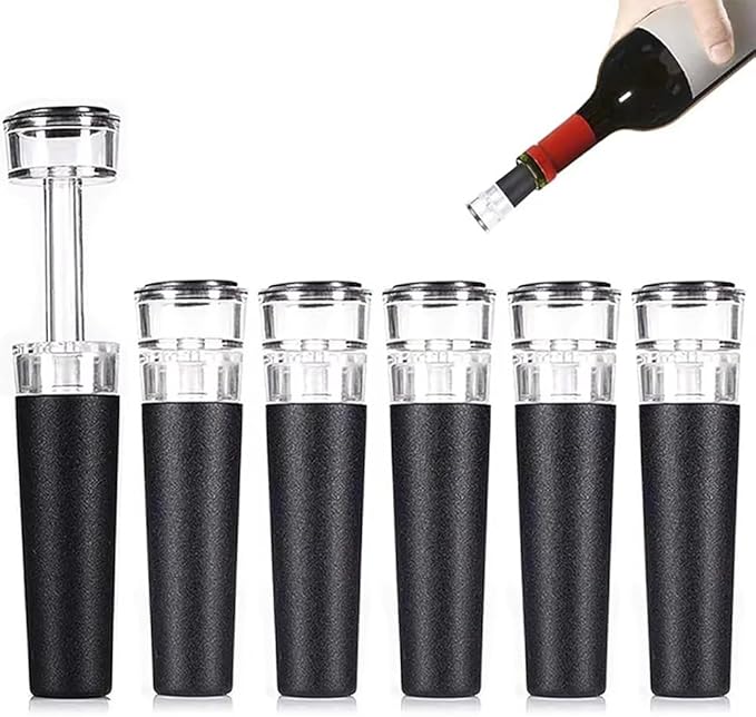 Black Silicone Stopper 1/2/3/4pcs, Wine Bottle Stopper With Built-in Vacuum, Wine Pump, Food Safety Silicone Cap, Vacuum Wine Stopper, Winery Accessories(4pcs)