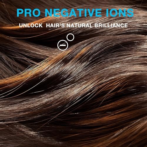 Diffuser Hair Dryer, Professional High Speed Portable Ionic Hair Blow Dryer with Diffuser for Women & Men, 3 Temps/2 Speeds, 6.56 Ft Cord, Best for Straight & Wavy Hair, for Home Travel, Black