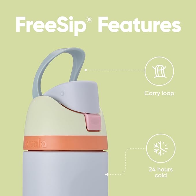 Owala FreeSip Insulated Stainless Steel Water Bottle with Straw for Sports, Travel, and School BPA-Free Sports Water Bottle, 24 oz, Beach House