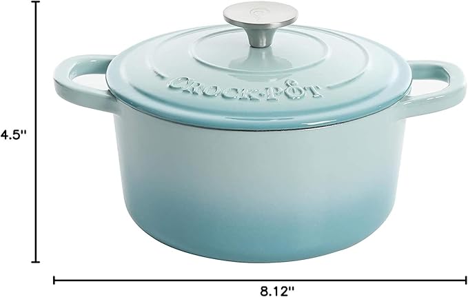 Crock-Pot Artisan Round Enameled Cast Iron Dutch Oven, 3-Quart, Blush Pink
