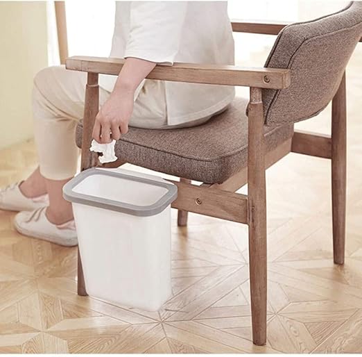 Trash Cans Hanging Waste Bin Under Kitchen Sink,Plastic Dustbins Over Cabinet Door with Top Ring to Fix Garbage Bag Outdoors and Home(White)